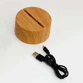 Evergreen Love Personalized LED Lamp - Wooden Finish Base
